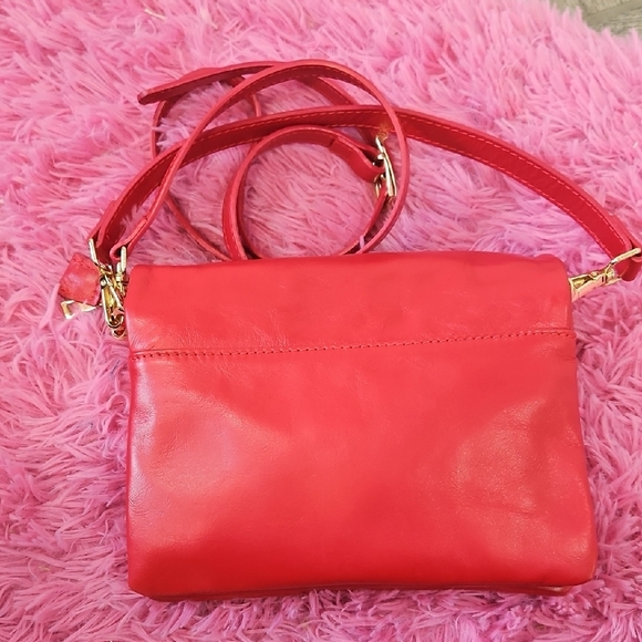 New Ginuwine Leather Viola Castellani Milano Red Crossbody - Picture 5 of 7